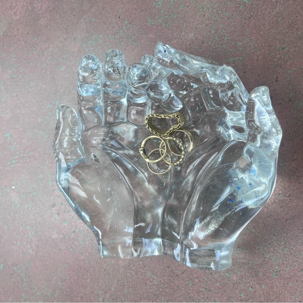 CRYSTAL CLEAR CUSTOM Resin Hand-Shaped Decorative Bowls! Handcrafted Elegance.